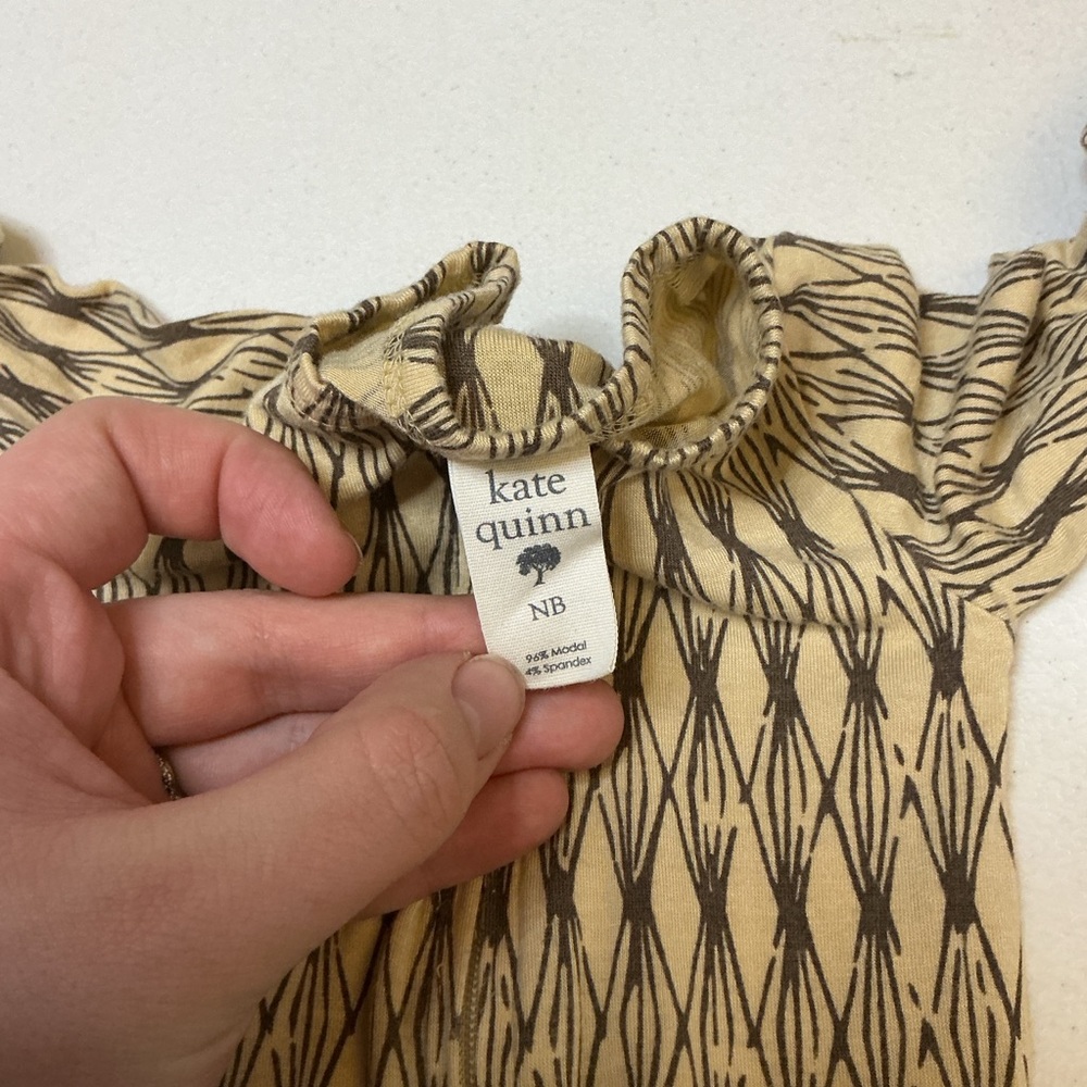 Kate Quinn Modal Footed Sleeper Newborn Brown Print - Picture 2 of 4
